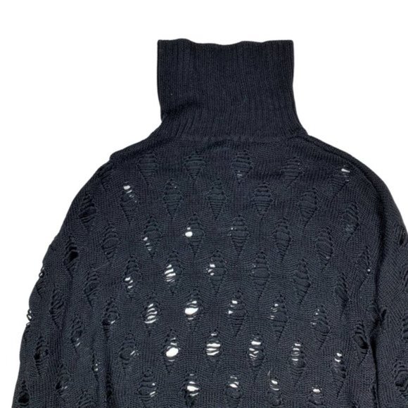 (Up To 50% Off SALE) Kenar Knit Turtleneck Poncho Style Sweater - Picture 3 of 3